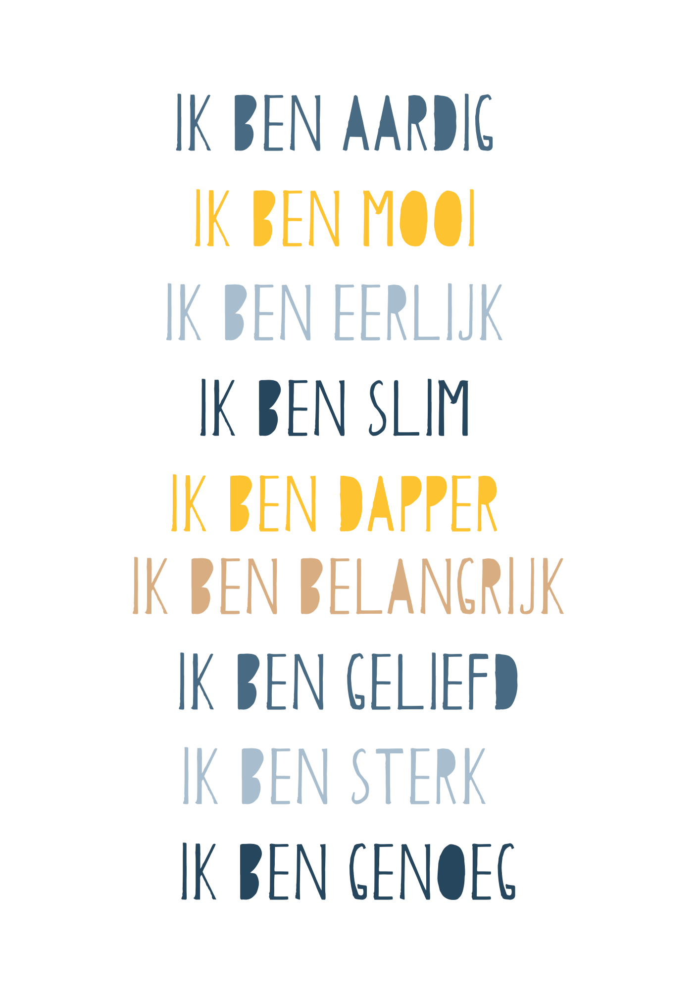 Pint declaraties voor zoon/dochter