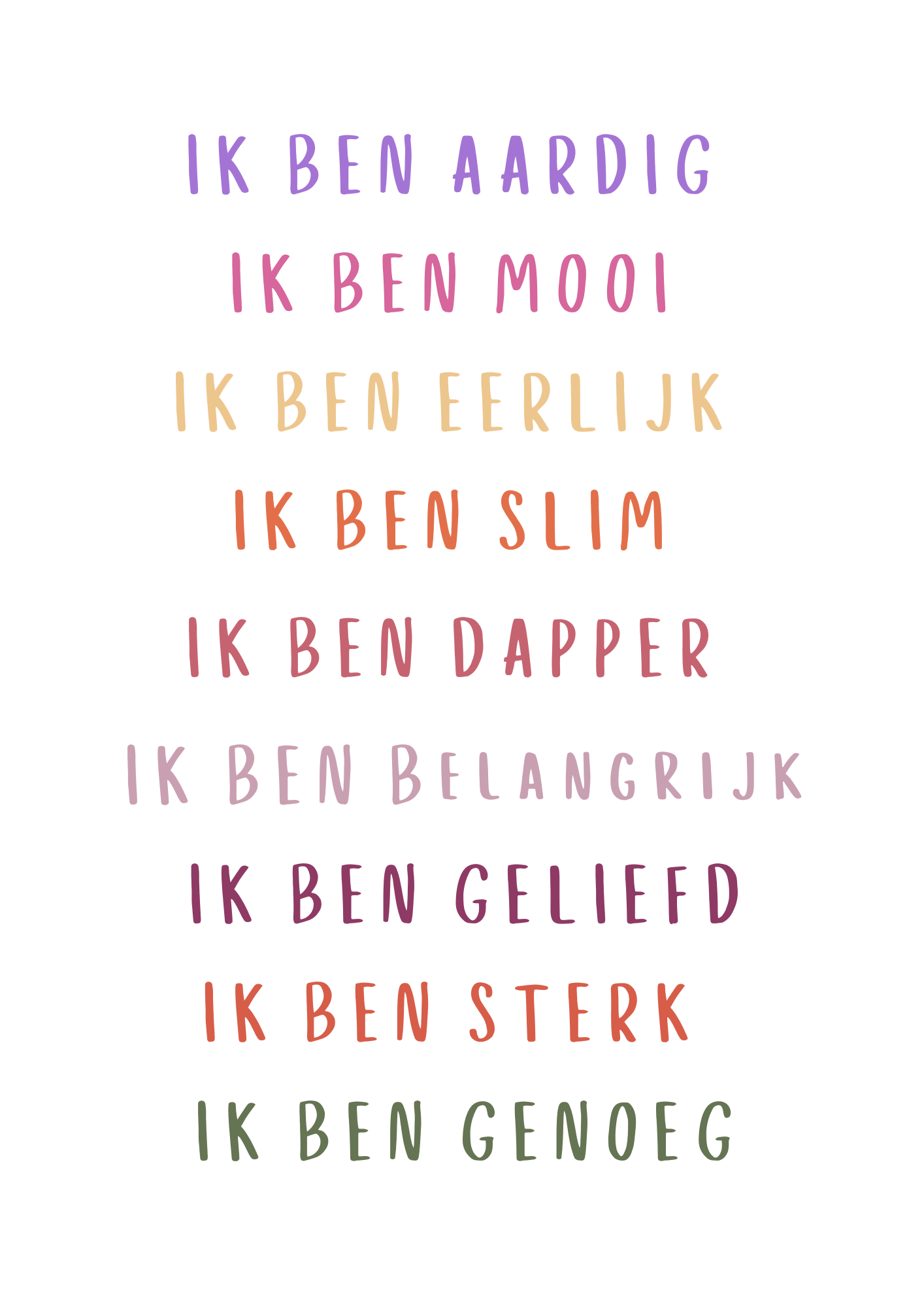 Pint declaraties voor zoon/dochter
